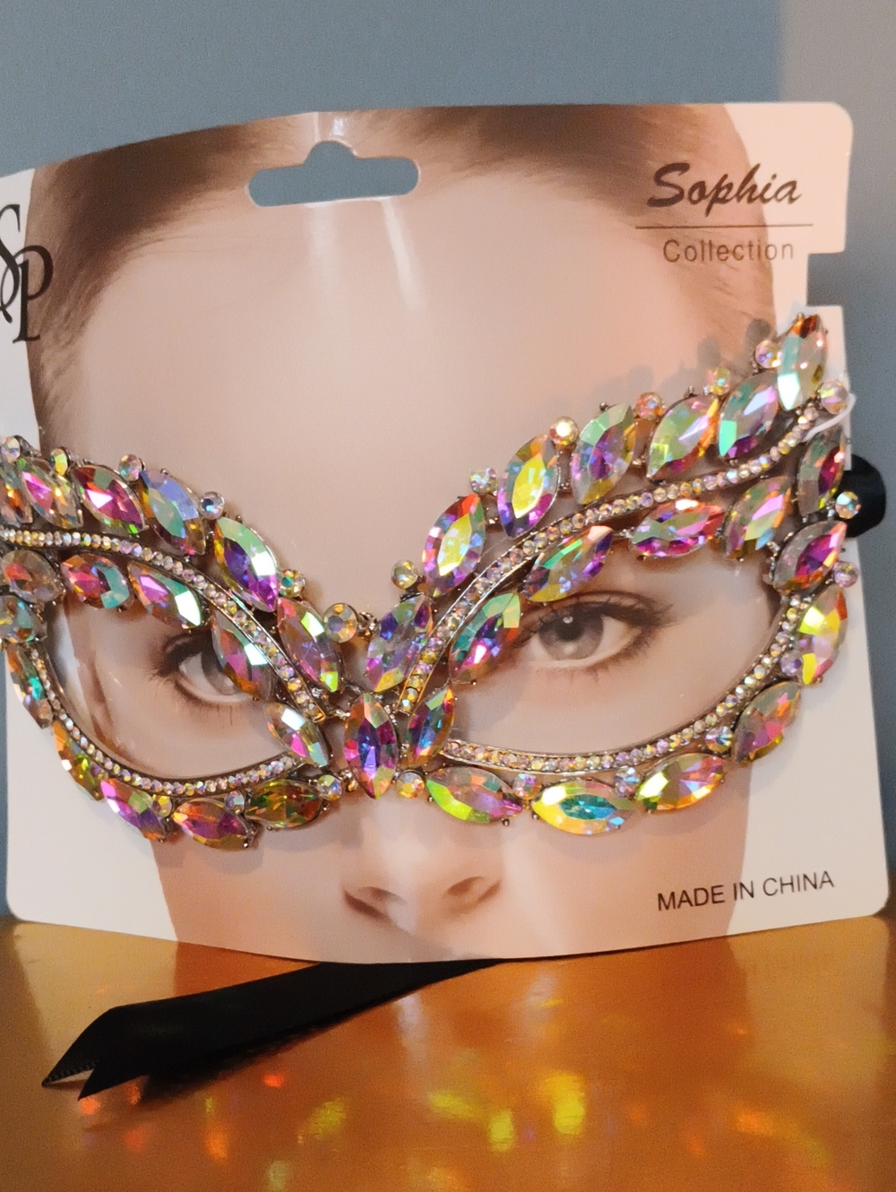 Iridescent Crystal Masquerade Mask - Multicolor Halloween
